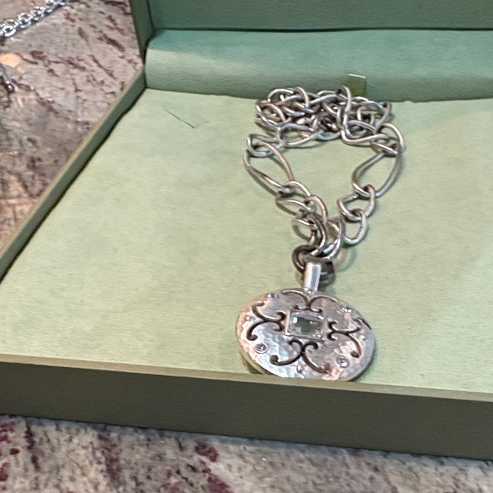 Brighton Silver Chain Necklace with Intricate Pendant